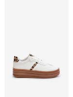 Sneakersy Damskie Na Platformie Panterka Białe Dravinnia Sneakersy Damskie Na Platformie Panterka Białe Dravinnia