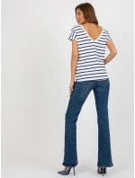 Dámska blúzka RV TS 8568.76 biela a tmavo modrá - FPrice