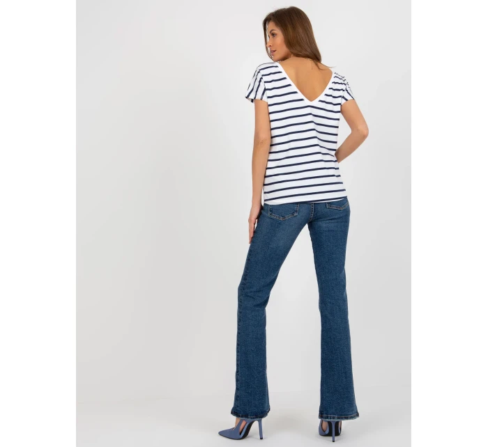 Dámska blúzka RV TS 8568.76 biela a tmavo modrá - FPrice