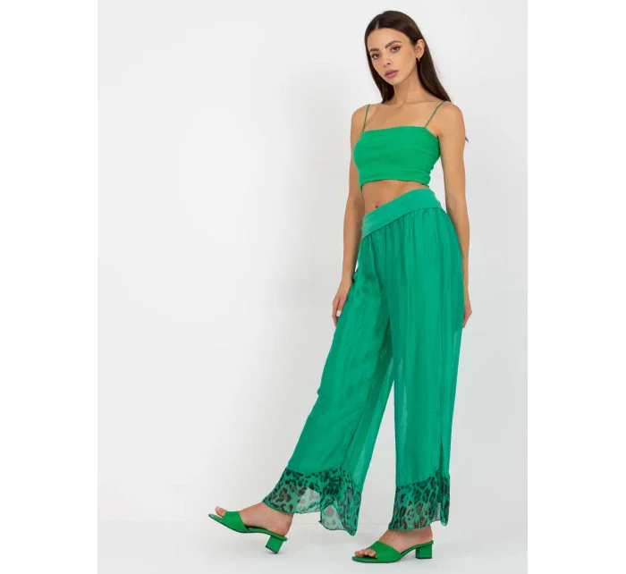 Dámské široké kalhoty DHJ SP model 18497197 zelená - FPrice