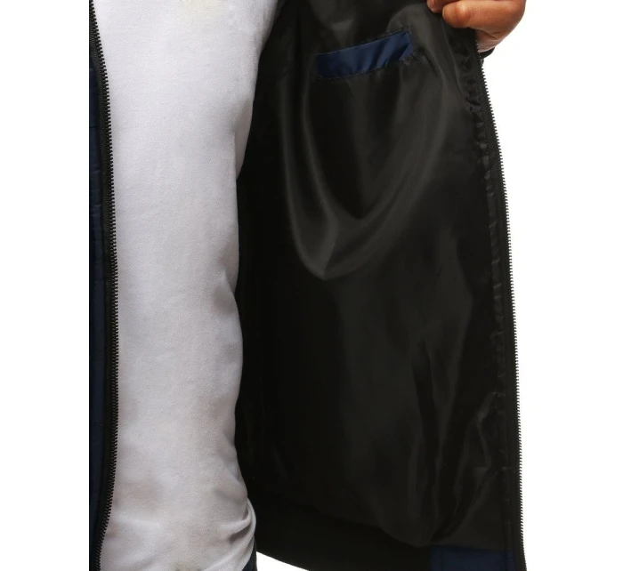 Pánska prechodná bunda prešívaná tmavomodrá TX2822