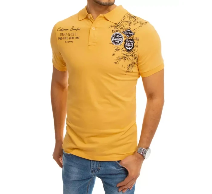 Polokošeľa s potlačou žltá FashionStreet PX0375