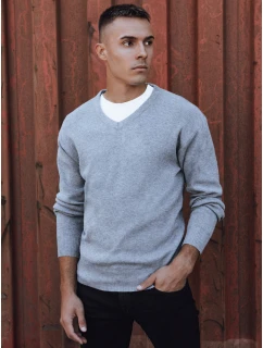 Svetlo šedý pánsky sveter s golierom FashionStreet WX2201