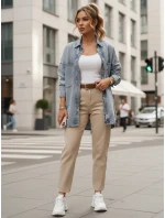 Dámska džínsová oversize košeľová bunda modrá FashionStreet TY5602