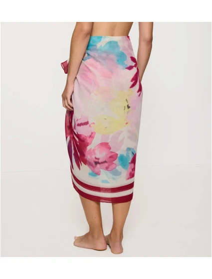 Plážové pareo MyWear - BIELA/RUŽOVÁ - TRIUMPH BIELA/RUŽOVÁ - TRIUMPH