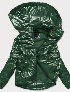 Zelená dámska lesklá bunda oversize (2021-06)