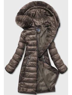 Hnedá ľahká dámska prechodná bunda (B8058-101)