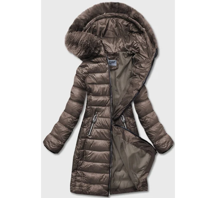 Hnedá ľahká dámska prechodná bunda (B8058-101)