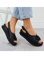 Čierne dámske sandále Filippo DS6984 na platforme so zirkónmi