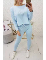 Súprava s oversize blúzkou modrej farby Súprava s oversize blúzkou modrej farby