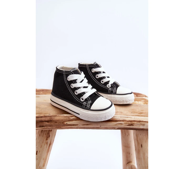 Dziecięce Wysokie Trampki Czarne Filemon Dziecięce Wysokie Trampki Czarne Filemon