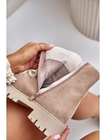 Ocieplane Botki Z Eko Zamszu Na Zamek Jasnobeżowe Caellita Ocieplane Botki Z Eko Zamszu Na Zamek Jasnobeżowe Caellita