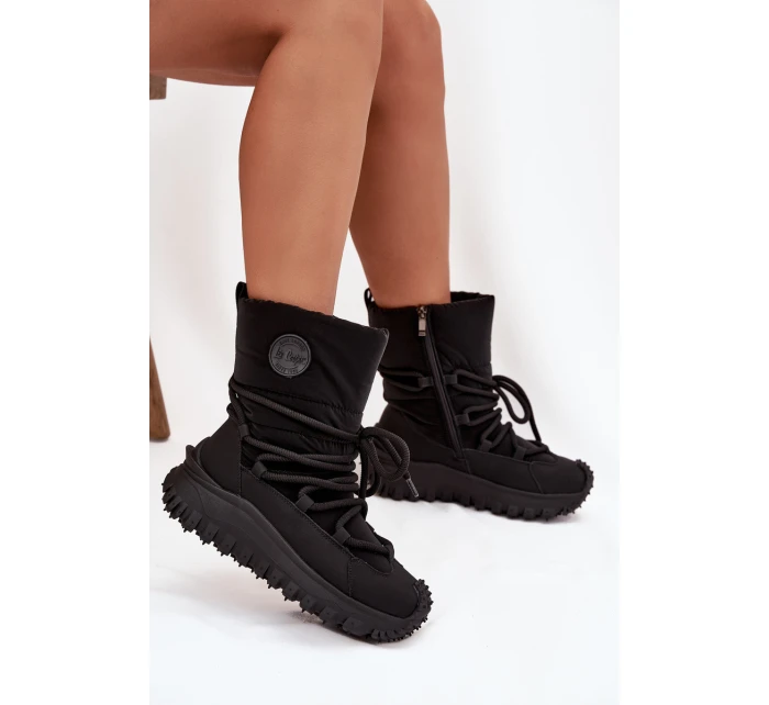 Kožené sněhule na platformě model 21728506 Černé - Lee Cooper