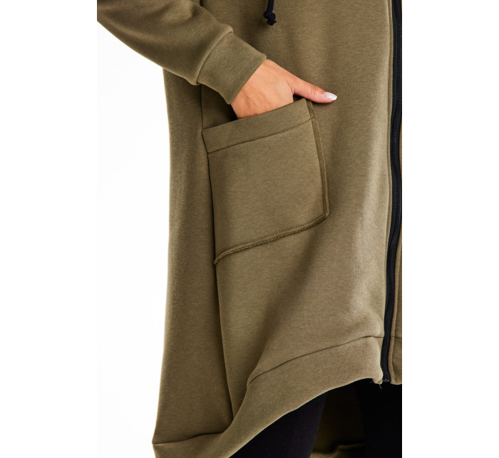 Mikina s kapucí na zip model 19317737 Khaki - Infinite You