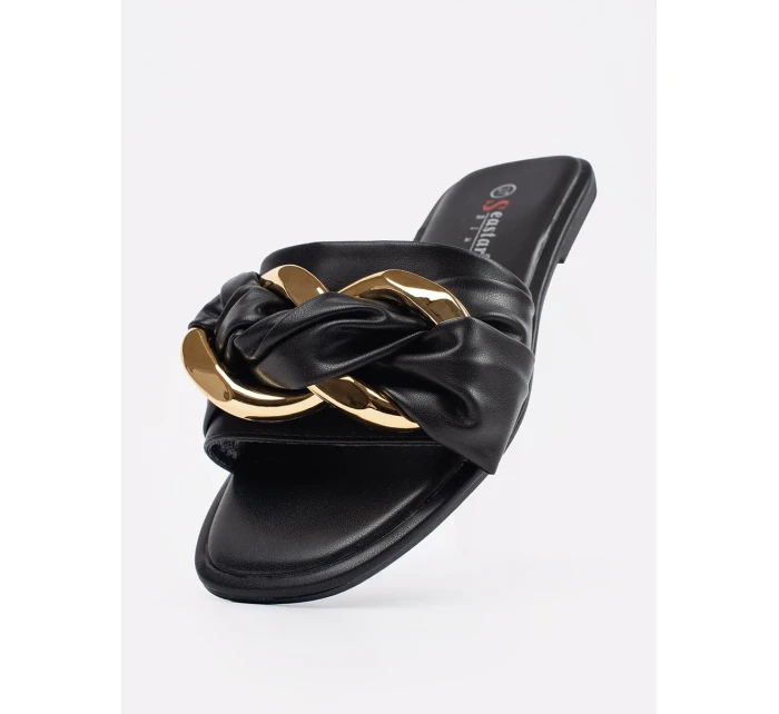 Krásné černé dámské  nazouváky bez podpatku