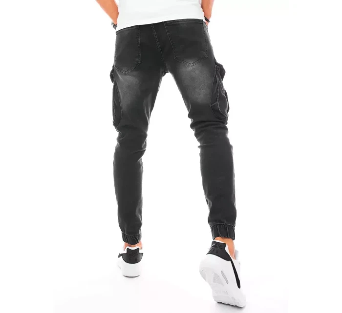 Pánske bojové džínsové nohavice čierne FashionStreet UX3254 Pánske bojové džínsové nohavice čierne FashionStreet UX3254