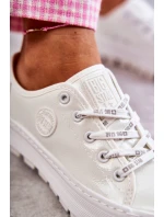 Modne Lakierowane Trampki Big Star KK274045 Białe Modne Lakierowane Trampki Big Star KK274045 Białe