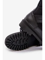 Skórzane Trapery Botki Męskie Ocieplane Big Star OO174164 Czarne Skórzane Trapery Botki Męskie Ocieplane Big Star OO174164 Czarne