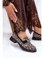 Kožené Lakované Mokasíny Leopard model 21691286 Černé - VINCEZA