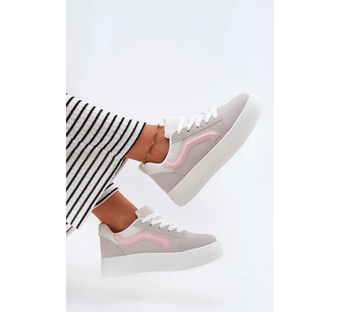 Sneakersy Damskie Na Platformie Szare Tellnira Sneakersy Damskie Na Platformie Szare Tellnira