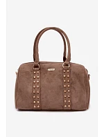 kabelka s zlatými sponami tmavě béžová model 22111546 - Flora&Co