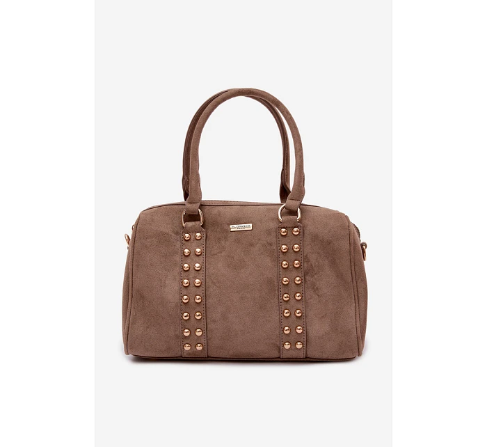 kabelka s zlatými sponami tmavě béžová model 22111546 - Flora&Co