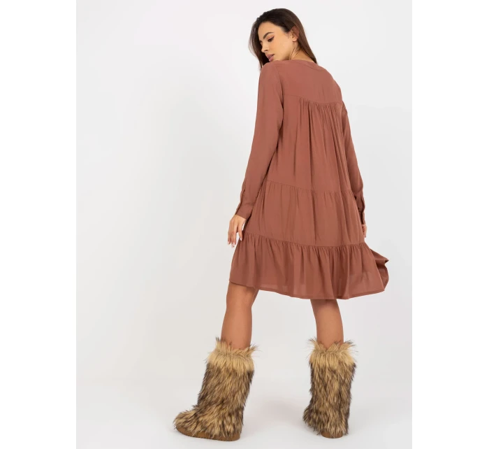 Šaty D73761M30361A hnedé