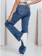 Dámske modré džínsy so širokými nohavicami FashionStreet UY2770 Dámske modré džínsy so širokými nohavicami FashionStreet UY2770