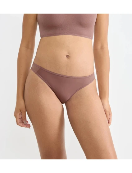 Dámske tangá Soft ADAPT Tiny - BROWN - hnedé 1141 - SLOGGI