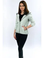 Mätovo sivá dámska bunda s kapucňou (DL011)