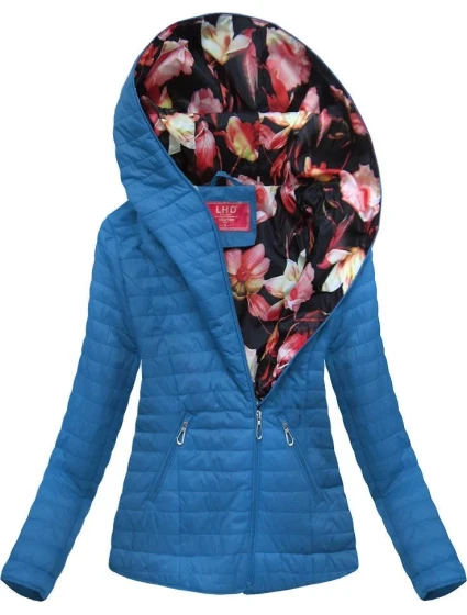 Světle modrá bunda s asymetrickým zipem model 8232358 - LHD