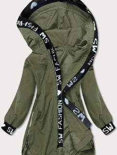 Jednoduchá dámska bunda v khaki farbe (B8018-11)