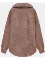 Tmavo béžový krátky prehoz cez oblečenie typu alpaka (CJ65)