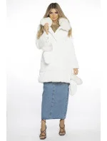 Bílá dámská zimní bunda s límcem a  model 21247525 - Ann Gissy