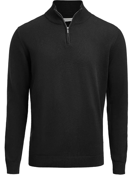 James Harvest Ashland Halfzip Unisex sveter s 1/4 zipsom 62.2515 čierny James Harvest Ashland Halfzip Unisex sveter s 1/4 zipsom 62.2515 čierny