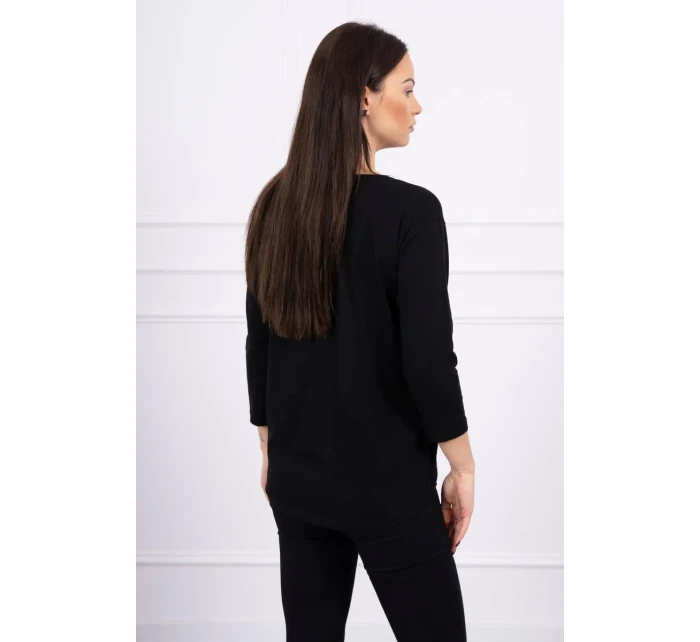 Halenka s grafikou 3D Watch černá Halenka s grafikou 3D Watch černá