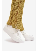 Dámské Tenisky Na Platformě S Dekorativním Šněrováním Bílé model 21667752 - Boto