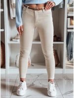 Dámské džínové kalhoty s páskem ve světle béžové barvě Dstreet model 21985176 - FashionStreet