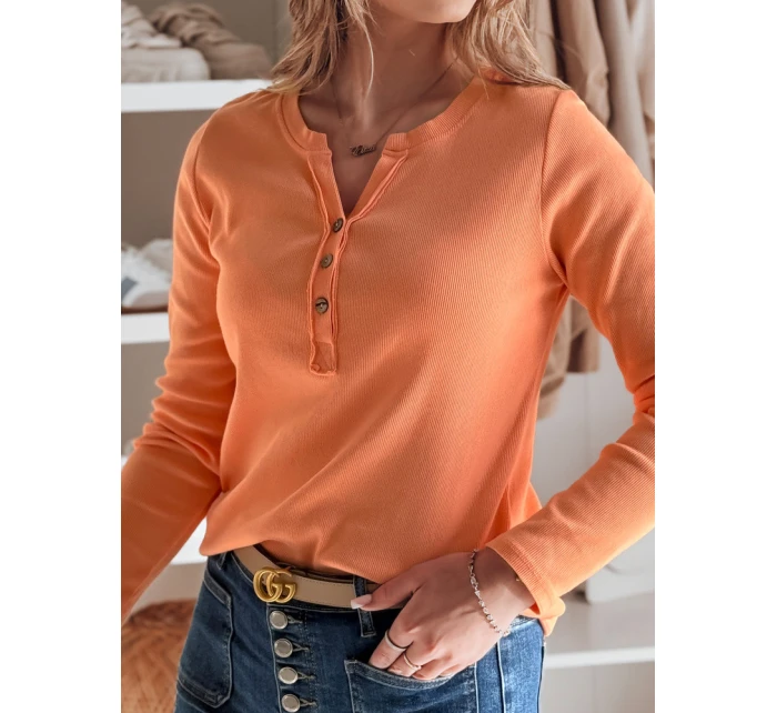 Dámské tričko s dlouhým rukávem orange Dstreet model 21985680 - FashionStreet