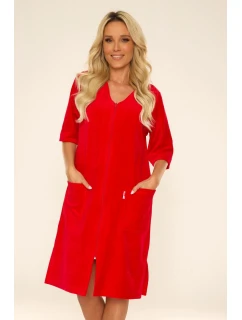 Dámsky župan so zipsom DE LAFENSE 431 Velúr M-4XL