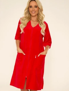 Dámsky župan so zipsom DE LAFENSE 431 Velúr M-4XL