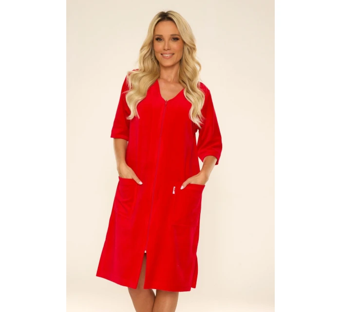 Dámský župan se zipem De Lafense 431 Velur M-4XL