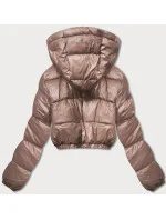Krátka páperová bunda svetlohnedá (d2-3831-305)