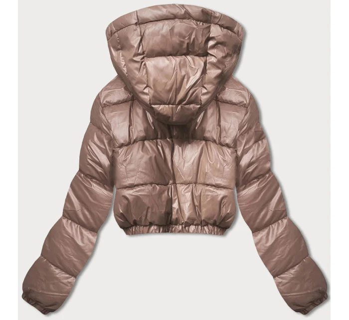 Krátka páperová bunda svetlohnedá (d2-3831-305)