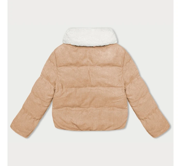 Dámská manšestrová bunda v barvě s vysokým stojáčkem model 21461534 - J.STYLE