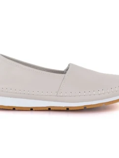 Dámská kožená nazouvací obuv béžová model 22015029 - S.Barski