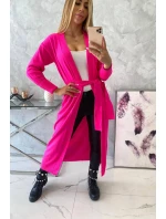 Sweter kardigan w różowy neon model 18749692 - K-Fashion