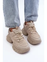 Sneakersy Na Masywnej Podeszwie GOE NN2N4046 Beżowe Sneakersy Na Masywnej Podeszwie GOE NN2N4046 Beżowe