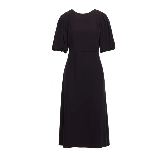 S399 Šaty s puzdrovými rukávmi - čierne