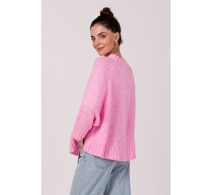 Pletený sveter BeWear BK105 Pink